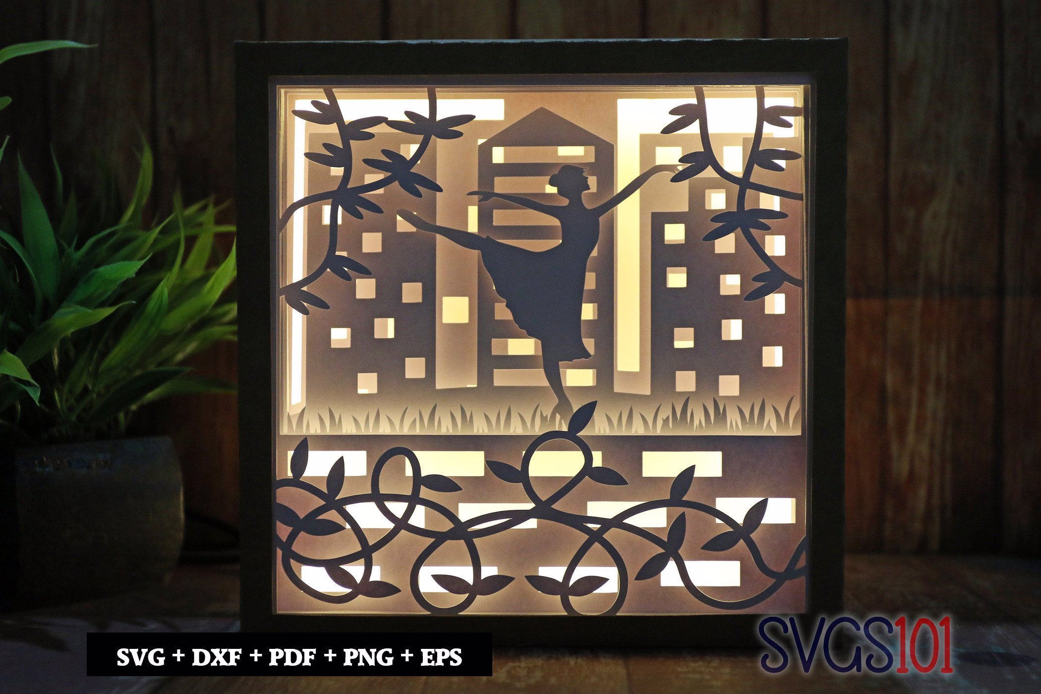 Pretty Girl Dance Shadow Box Light Box 8x8, 12x12