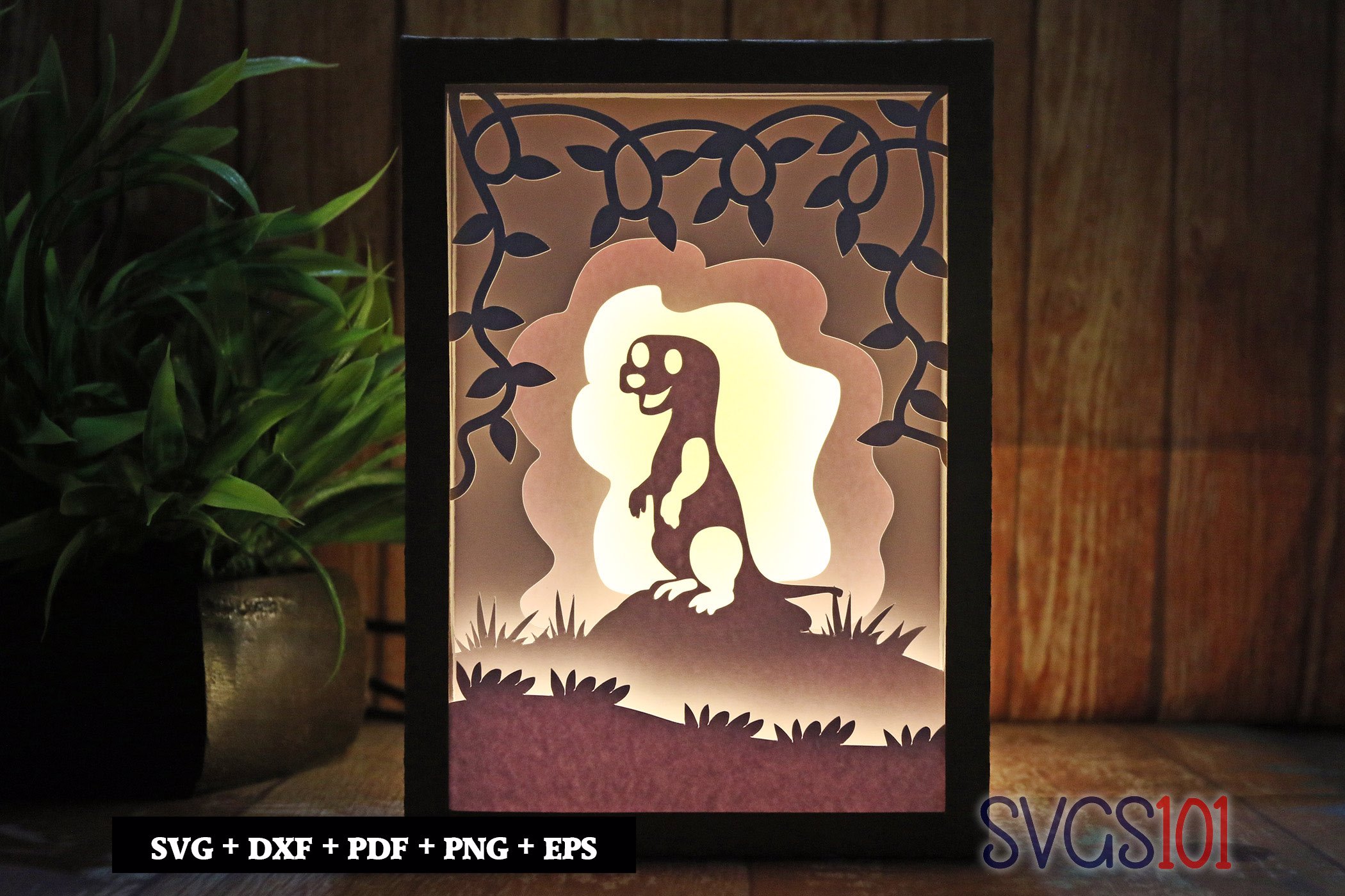 Damn Cute Otter Paper 3D Shadow Box SVG 5x7