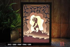 Damn Cute Otter Paper 3D Shadow Box SVG 5x7