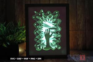 Scary Hand from Grave Light Box SVG 8x10 Portrait