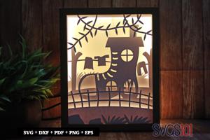 Pretty Shoe House Shadow Box 8x10 Rectangle