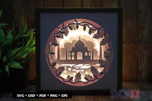 Alluring Taj Mahal Square Shadow Box SVG 8x8 10x10 12x12
