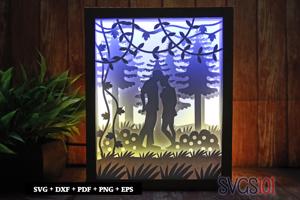 Romantic Couple Shadow Box 8x10 Rectangle