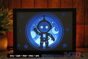 Astronaut Boy Shadow Box SVG 5x7