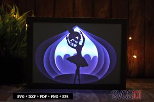 Cute Ballerina DIY Shadow Box Light Box 5x7