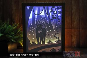 Lion in Jungle DIY Shadow Box Light Box 8x10