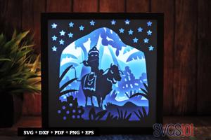 Shri Krishna LED Light Box Shadow Box Square 8x8, 12x12