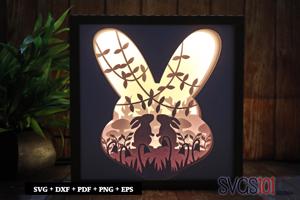 Cute Bunnies Shadow Box Light Box 8x8, 12x12
