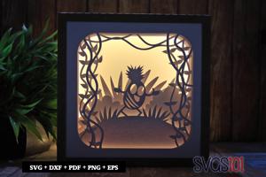 Dancing Pineapple LED Light Box Shadow Box Square 8x8, 12x12