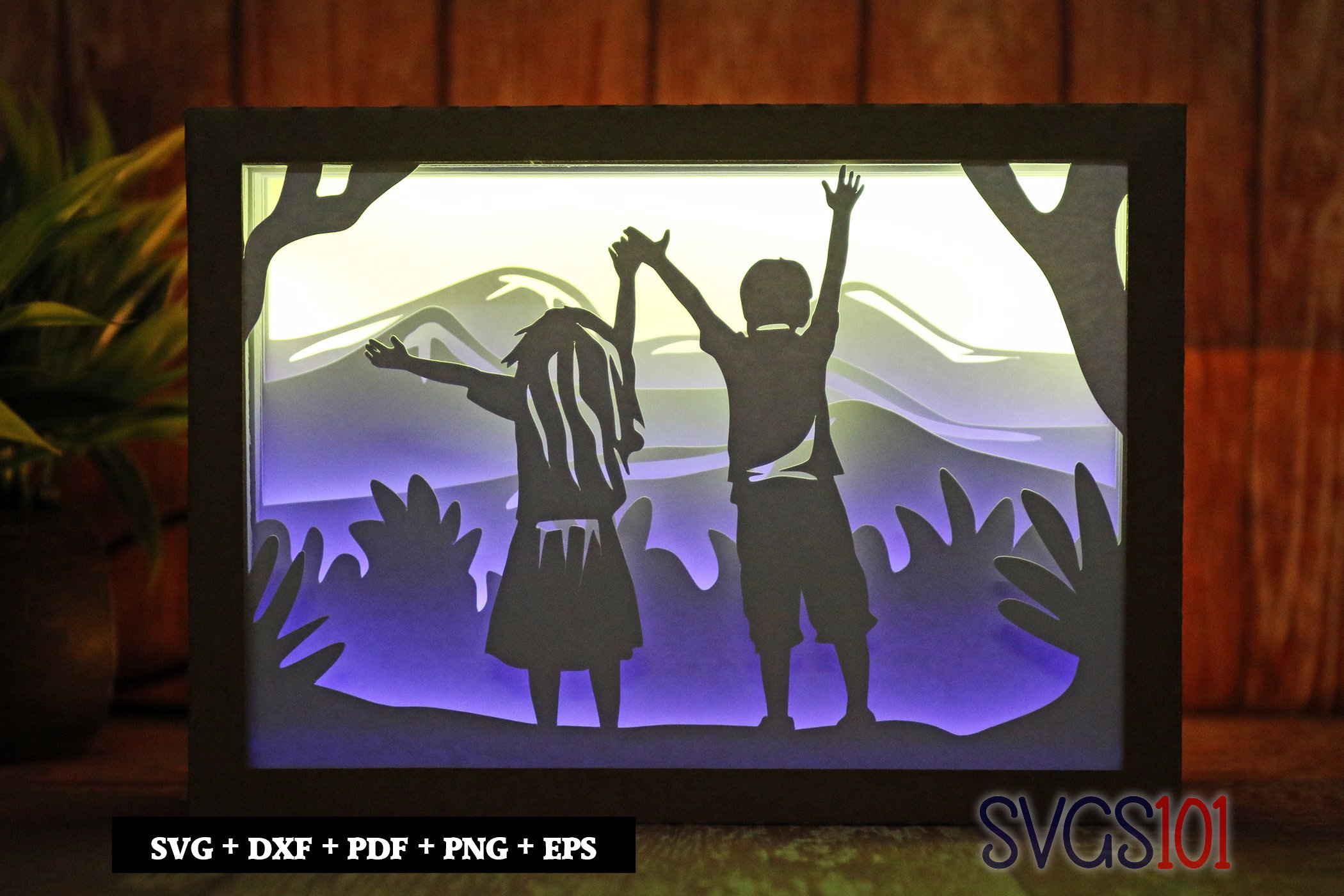 Friendship Shadow Box SVG 5x7