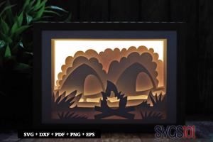 Camping Fire Light Box SVG 5x7 Landscape