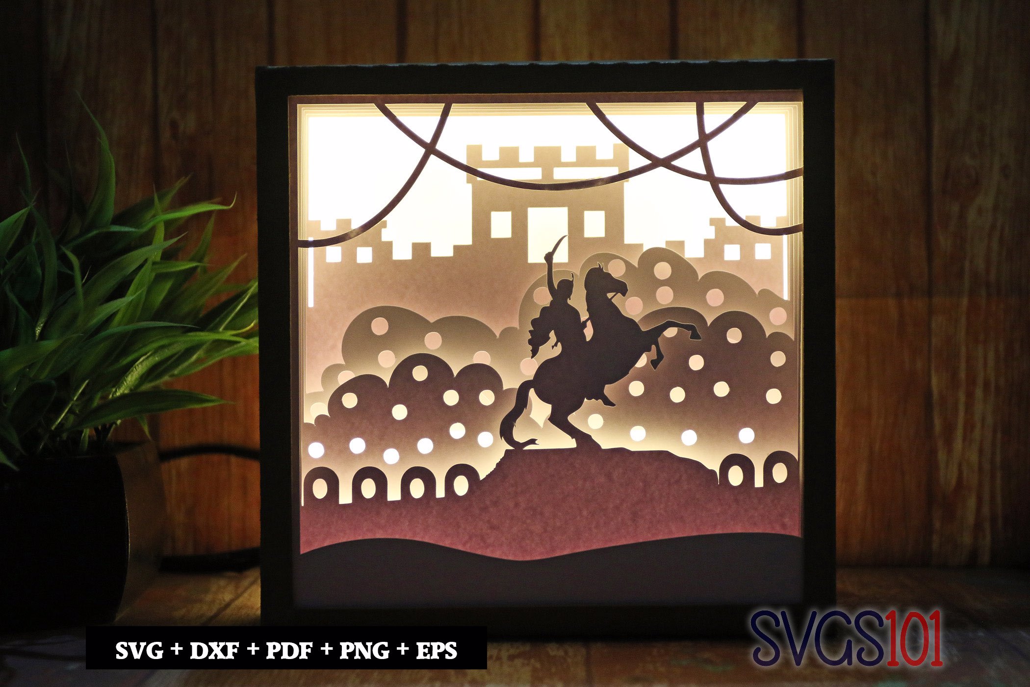 Brave Jhansi Ki Rani DIY Shadow Box Light Box 8x8, 12x12