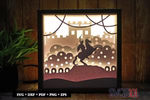 Brave Jhansi Ki Rani DIY Shadow Box Light Box 8x8, 12x12