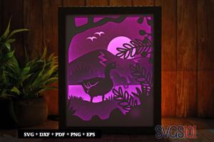 Goose in Jungle Shadow Box 8x10 Rectangle