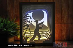 Young Karate Girl Light Box SVG 8x10 Portrait