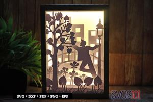 Tall Boy fell in Love with Dance Paper 3D Shadow Box SVG 5x7