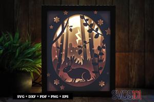 Cute Bunny DIY Shadow Box Light Box 8x10