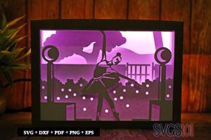 Girl Doing Ballet Shadow Box 5x7 Rectangle