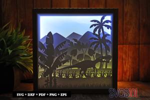 Baryonx Dinosaur DIY Shadow Box Light Box 8x8, 12x12