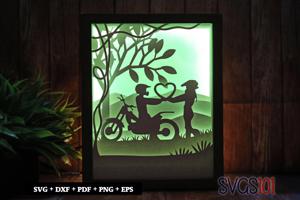 Adorable Couple Shadow Box 8x10 Rectangle