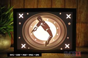 Female Hip Hop Dancer Shadow Box 5x7 Rectangle