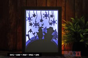 Merry Christmas Shadow Box SVG 8x10