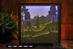 Alone Hiker Shadow Box Light Box 8x8, 12x12