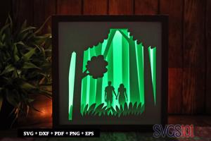 Couple Holding Hands Square Shadow Box SVG 8x8 10x10 12x12