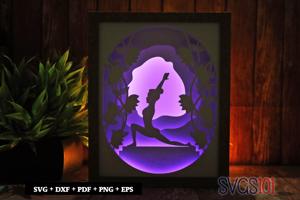 Girl Doing Yoga DIY Shadow Box Light Box 8x10