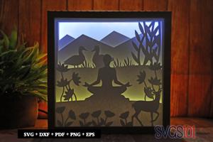 Yoga and Meditation DIY Shadow Box Light Box 8x8, 12x12