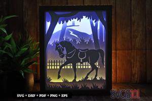 Horse Walking Shadow Box SVG 8x10