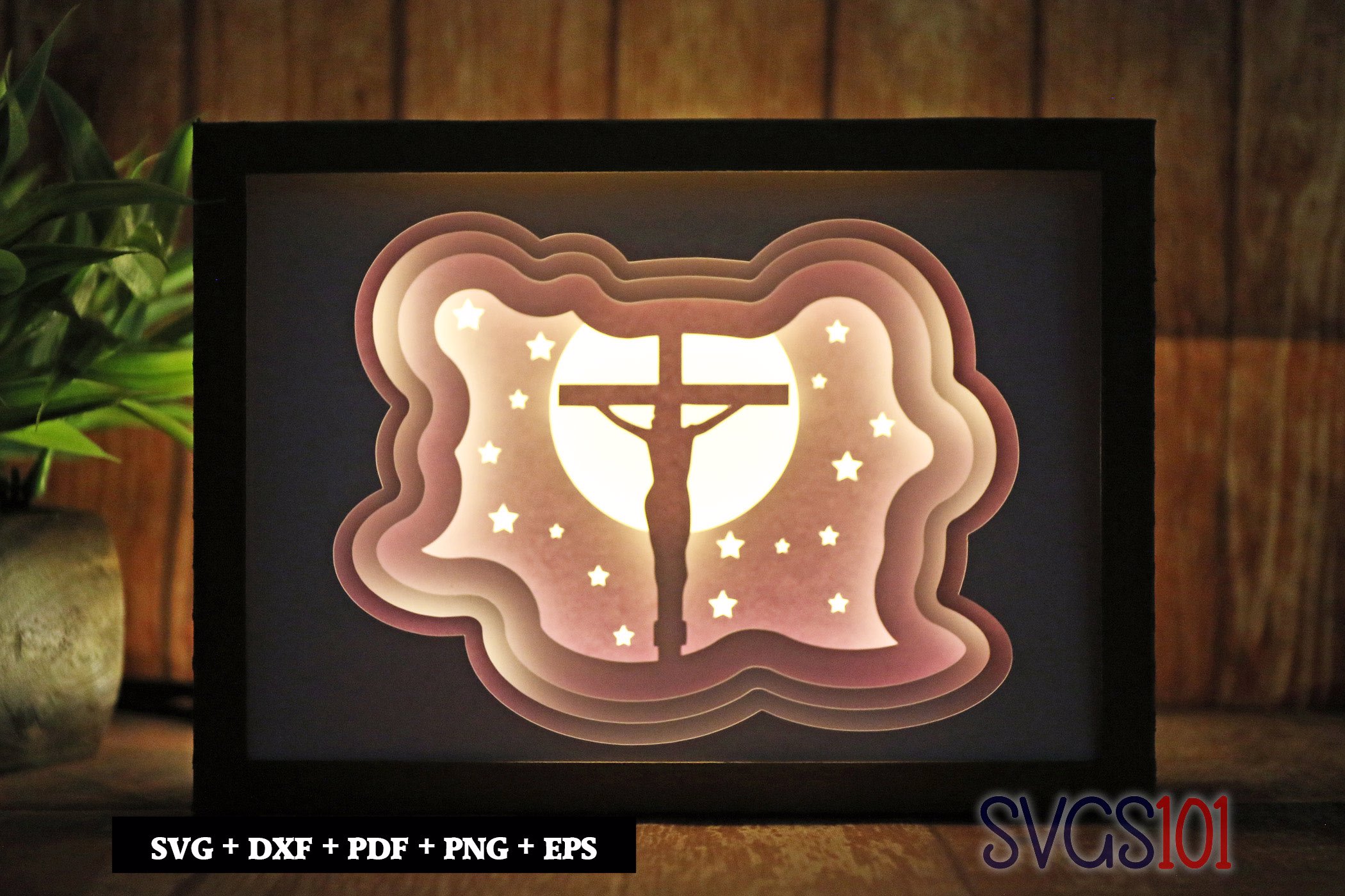 Close up of Jesus Christ DIY Shadow Box Light Box 5x7