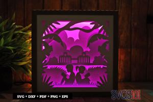 Boy and Girl Studying DIY Shadow Box Light Box 8x8, 12x12