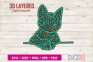 Cat Peeking 3D Template Cricut