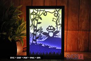 Happy Toad Paper 3D Shadow Box SVG 5x7