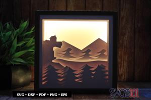 Home on Mountain Top DIY Shadow Box Light Box 8x8, 12x12
