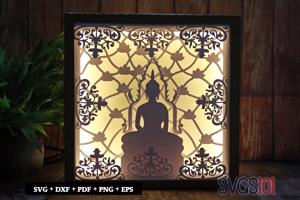 Buddha Meditation DIY Shadow Box Light Box 8x8, 12x12