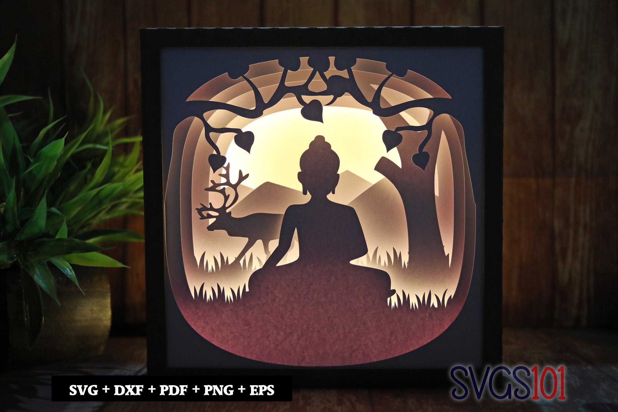 Heavenly Buddha Shadow Box Light Box 8x8, 12x12