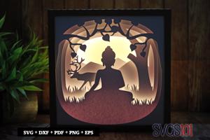 Heavenly Buddha Shadow Box Light Box 8x8, 12x12